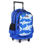 Rolling Backpack for Girls and Boys Wheeled Backpack for Kids 18 inch Double Handle Backpack with Wheels Children Luggage Bag, Whale, 18 inch