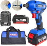 SOMADA Cordless Power Impact Wrench Gun, ½ Inch for Car, Home, and DIY Tool Kit with 20V 4.0A Li-ion Battery with Fast Charger, Built-in 1/4 Inch Socket,