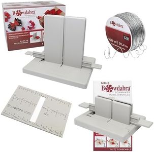 Bowdabra Combo Pack Bow Maker for Ribbon for Wreaths (Set of 4 Tools), Art Supplies Craft Kit Set, Bows for Crafts Wedding Decor, Arts and Crafts for Adults - Wreath Making Supplies Kit, Gray