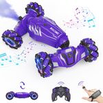 Dysaim Gesture Sensing RC Stunt Car, Toys for Boys Girls Age 6-12, 4WD Remote Control Car 360° Rotate Transform Drift RC Cars with Lights Music Fog Sprayer, 2.4Ghz Hand Control Car Birthday Xmas Gifts