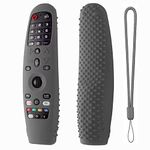Dealfreez Silicone TV Remote Cover for LG TV Remote AN-MR19BA AN-MR600 MR20 Magic Remote Protective Case with Remote Loop (B-Dark Grey) [Remote NOT Included]