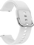 Jivitam Silicone Replacement Bands Compatible with Fitbit Versa/Versa 2 / Versa Lite, & For boAt Xtend smartwatch Adjustable Classic Accessory Wristband Fitness Straps for Women Men (White)