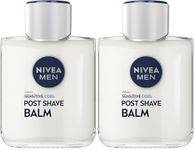 NIVEA MEN Sensitive Cooling Post Shave Balm with Zero Percent Alcohol (100 ml) After Shave Balm for Men, Men's Skin Care and Shaving Essentials (Pack of 2)