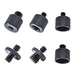 Midyrrg 6 Pcs Tripod Adapter Mic Stand Adapter 3/8 to 1/4 Adapter and 3 8 to 5 8 Female/Male Screw Adapters Tripod Screw Thread Adapter for Tripods Camera Microphone Stand Speakers Monitor