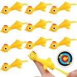 Slingshot Chicken Rubber Chicken Flick Chicken Flying Chicken Flingers Stress Gag Toys, Rubber Chicken Slingshot Funny Christmas Stuffers Easter Chicks Novelty Gifts for Kids (Yellow 10 Pcs)