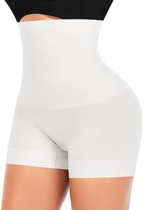 Riseholy Womens Shapewear Shorts Tummy Control Underwear High Waisted Shaping Boyshorts Seamless Slip Shorts Under Dresses (White,X-Large)