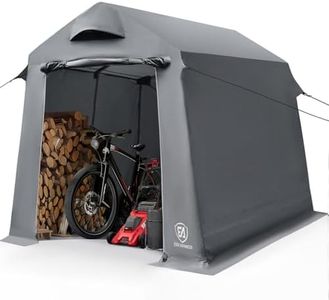 EVER ADVANCED Outdoor Storage Shelter with Vents, 3000mm Water Resistant Storage Tents for Outside, Heavy Duty Storage Sheds for Motorcycle,Bike, Garden Storage Foldable, Portable Garage, Gray