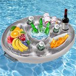 Inflatable Drink Holder, 8 Holes Large Cloud Inflatable Floating Drink Holder Beer Juice Can Cup Tray Beverage Salad Fruit Buffet Server Large Capacity