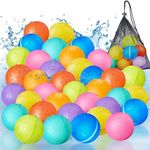 Reusable Water Balloons, 2024 Upgrade Non-Removable Magnetic Water Balloon for Kids Ages 3-5, 4-8, 8-12, Refillable Self Sealing Water Bombs Splash Balls Toys for Pool, Beach, Summer Party Fun-36 Pack