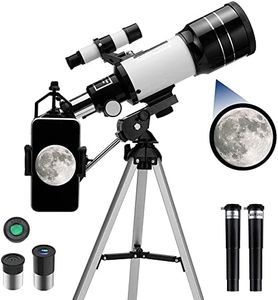 Telescope,Telescopes for Kids Beginners Adults, 70mm Aperture Astronomy Refractor High Magnification Telescopes (15X-150X) with Adjustable Tripod, Phone Adapter and More