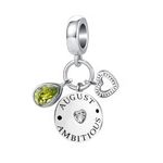 OutstandLong Women August Birthday Teardrop Pandora Birthstone Charm Dangle Bead for Mom Sister Snake Chain Bracelets