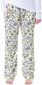 Despicable Me Womens' Minions Powered by Bananas Sleep Pajama Pants (X-Large) White