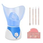 Facial Steamer for Deep Cleaning, ETTG Professional Spa Face Steamer Sauna Pores Cleanse,Fast Steam Sprayer Humidifier Sprayer, Warm Mist Moisturizing Cleaning Pores with Timer Fast Steam Sprayer, 4 Piece Stainless Steel Skin Kit and Oil Blotting Sheets for Face