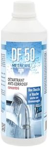Metacril DF50, desincrustante anticorrosivo concentrado para mamparas de ducha, cristales, grifos, bañeras de hidromasaje, sanitarios – 500 ml