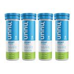 Nuun Sport: Electrolyte Drink Tablets, Box of 4 Tubes (40 servings), Lemon Lime, Electrolyte Hydration Supplement