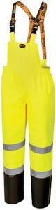 Pioneer Hi Vis Ripstop Rain Bib Pant - Waterproof Safety Work Overalls for Men – High Visibility Reflective Rain Gear