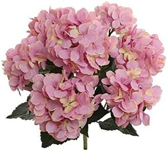Larksilk Hydrangea Artificial Flowers - Faux Hydrangea Flowers - Home Decor, Easter Decorations, Spring Decor - Floral Centerpieces for Tables - 20" Floral Stems, Pink, 24 Pieces