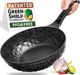 Diamond X Premium Extreme Non Stick 11" Frying Wok Pan Hybrid with Spatula, Titanium-Coated 8-Layered Korean Engineered Deep Flat Bottom Stir Fry Skillet, Unique Rapid Heating Technology, Black