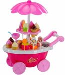 EYESIGN Ice Cream Toy Cart Play Set for Kids - 39-Piece Pretend Food Educational Ice-Cream Trolley Truck Great Gift Girls and Boys Ages 3-12 Years Old