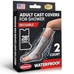 100% Waterproof Leg Cover for Shower - [Tight Seal] - 2pk - Easy to Use - Reusable Adult Half Leg Cast Cover for Shower - Leg, Ankle, Foot - Easy to Use Cast Protectors