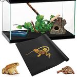 AMFUN Reptile Carpet,17" x 78" EVA Pet Mat Terrarium Liner Lizards Bedding, Non-slip Floor Mat for Snakes, Turtles, Chameleon, Gecko, Bearded Dragon, Iguana and other reptile(Black)