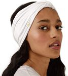 BLOM Original Headbands for Women Wear for Yoga, Fashion, Working Out, Travel or Running Multi Style Design for Hair Styling Active Living Wear Wide Turban Knotted ( Original Size, Bright White )