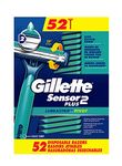 Gillette Sensor2 Plus Pivoting Head & Lubrastrip Men's Disposable Razors, 52 ct, Blue