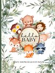 Woodland Theme and Greenery Baby Shower Guest Book for Boy or Girl Hardcover | Gender Neutral | Unisex: Hello Baby Cute Forest Animals Sign In Book for Guests , Wishes for Baby , Gift Log and Memory Pages