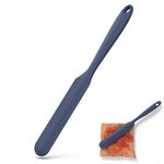 U-Taste 10" Silicone Jar Spatula: 600ºF Heat-Resistant Non-Stick Long Skinny Sourdough Stirring Stick, Sturdy Flexible Narrow Peanut Butter Spreader for Mixing Icing Scraping Jam (Midnight Blue)