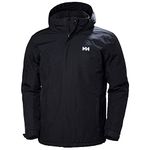 Helly Hansen Men's Dubliner Waterproof Breathable Insulated Packable Hood Rain Coat Jacket, 597 Navy, Medium