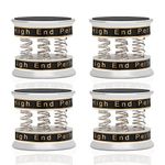 YuanYong Speaker Insulation Feet Aluminium Adjustable 49 mm x 42 mm Speaker Floor Protection Mats, Subwoofer Spring Vibration Absorber Spikes for Audio, Speaker, Subwoofer, Home Cinema (Silver)