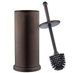 Home-it Toilet Bowl Brush and Holder - Bronze Bathroom Accessories Covered Toilet Brush Compact, Space Saving, Deep Cleaning Brush for Tall Toilet Bowl, Great Toilet Bowl Scrubber Cleaner
