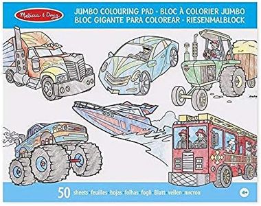 Melissa & Doug Libro gigante para colorear - vehículos, Juegos creativos, Actividades creativas para niños, Libro de actividades, Juegos creativos, Pasatiempos para niñas y niños de 3 4 5 6 7 años