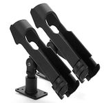 2 Pack Adjustable Powerlock Rod Holder with Combo Mount, Black Finish