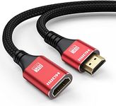 8K HDMI Extension Cable 3.3FT HDMI Extender 2.1, HDMI Male to Female Adapter Extension Cord 8K@60Hz, 4K@120Hz, 2K, 3D, HDR Compatible with Roku TV Stick, HDTV, PS5/PS4, Laptop, Monitor, Projector, PC