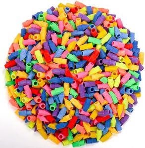 Nicunom 600 Pack Pencil Eraser Caps, 10 Colors Pencil Top Erasers Bulk, Kids Eraser Cap Pencil Eraser Toppers, School Supplies for Teachers Sudents Classroom Home and Office