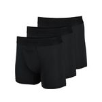 Tommy John Second Skin Men's Modal Trunks - Silky Soft, Supportive Underwear with Contour Pouch and Quick Draw Fly, Black - 3 Pack, M