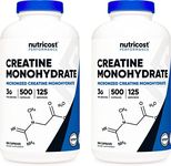 Nutricost Creatine Monohydrate 3000mg Serving, (750mg Per Capsule), 500 Capsules (2 Bottles)