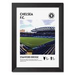 TenorArts Chelsea FC Stadium Stamford Bridge Laminated Poster Framed Painting with Matt Finish Black Frame (12 inches x 9inches)