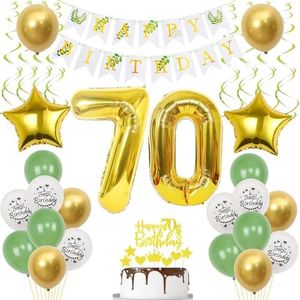 Dorados verdes globos 70 años cumpleaños mujer hombre decoración cumpleaños 70 mujer cumpleaños globo oro verde globos 70 años hombre cumpleaños, oro decoración para tarta cumpleaños 70 años mujer