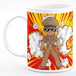 CHHAAP Little Singham Hd White Printed Microwave Safe Ceramic Coffee Mug Suitable Gift for Friend | Brother | Sister | Boyfriend | Girlfriend | Boys | Girls | Kids | Cousin (350 ml) (CR5 02)