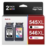 Salols 545 546 Ink Cartridges XL Replacement for Canon Ink Cartridges 545 and 546 PG-545 CL-546 XL Ink Black and Colour for Pixma TS3150 MG3050 MG2550S MG2950 TR4550 TR4551 TR4650 MX495 TS3355 TS3350