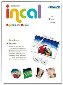 [Incal] Dry Rub-off Decal Film for Laser Printer,5 Sets,A4(8.27x11.7in)-Premium Printable Dry Rub on Transfer; DIY Hobby craft,Customized transfer