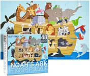 BLUE PANDA 48 Piece Giant Noahs Ark Jigsaw Puzzle for Kids Ages 3-5 and 4-8, Jumbo Animal Floor Puzzle for Toddler Preschool Learning (2 x 3 Feet)