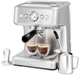 Gevi EzBru 1000C Espresso Machine, 20 Bar Espresso Maker with Pressure Gauge, Barista Coffee Machine with Milk Frother Steam Wand, Professional Latte Machine with Adjustable Temp and Shot Volume