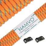 Namvo 550 Paracord Mil Spec Type III 7 strand parachute cord Total Length 100ft / 30 Meters, Orange blue yellow dot