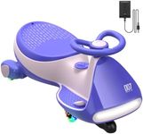 FanttikRide 12V N7 Pro Electric Wiggle Car with Pedal, Rechargeable Battery, CyberWiggle, 2 in 1 Swing Car, 2 Speed, Anti-Rollover, Flashing Wheels, Bluetooth, for Ages 3 and Up, 150 Lbs, Pink