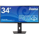 iiyama XUB3493WQSU-B5 34 Inch ADS-IPS with HDR (sRGB: 100 Percent, NTSC: 74 Percent), 4ms, 21:9 Ultra Wide 3440 x 1440 , FreeSync,2x HDMI,1 x DisplayPort, 2 x USB, 2 x 5W Speakers, 150 mm HA Stand