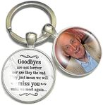 Personalised Photo Keyring Memorial Gifts for Dad Grandad Mum Nanny Grandma Loss Love In Heaven Heart Bereavement Remembrance Keychain Keepsake(Marble)