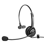 Executive Pro Single-Ear Computer USB Headset – Works with PC and Mac – Great for Skype or Voice Dictation (Noise-Canceling)